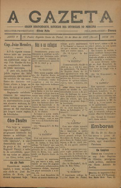 Capa de um dos jornais.