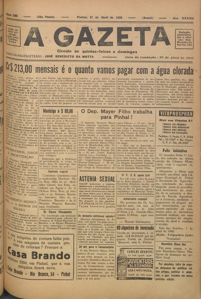 Capa de um dos jornais.