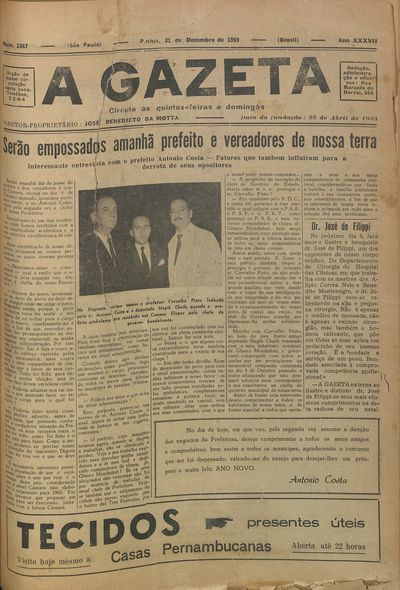 Capa de um dos jornais.