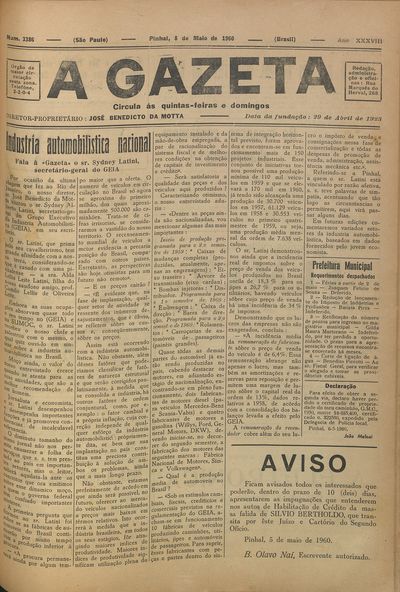 Capa de um dos jornais.