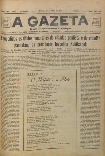 Capa de um dos jornais.