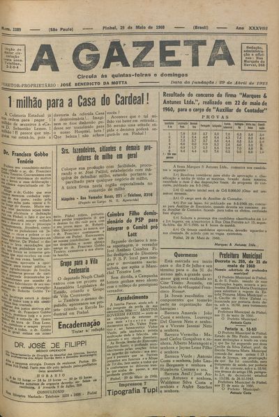 Capa de um dos jornais.