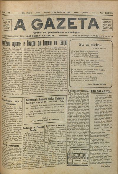 Capa de um dos jornais.