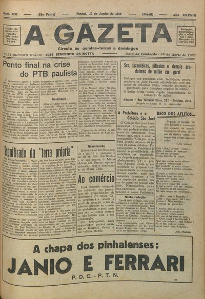 Capa de um dos jornais.