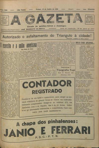 Capa de um dos jornais.