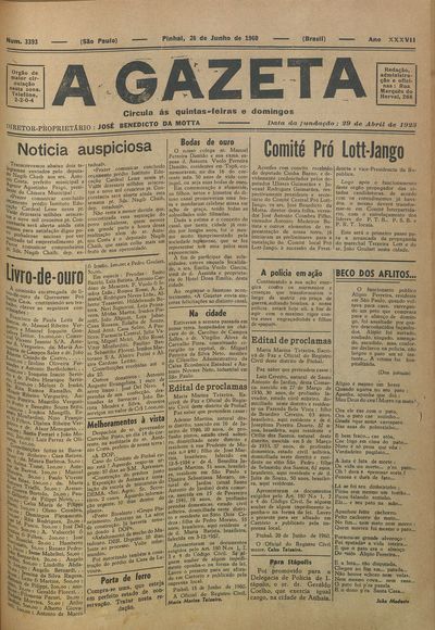 Capa de um dos jornais.