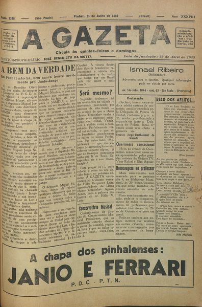 Capa de um dos jornais.
