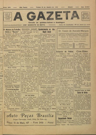 Capa de um dos jornais.