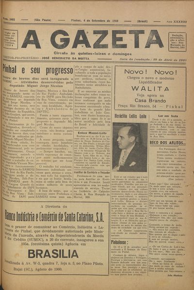 Capa de um dos jornais.