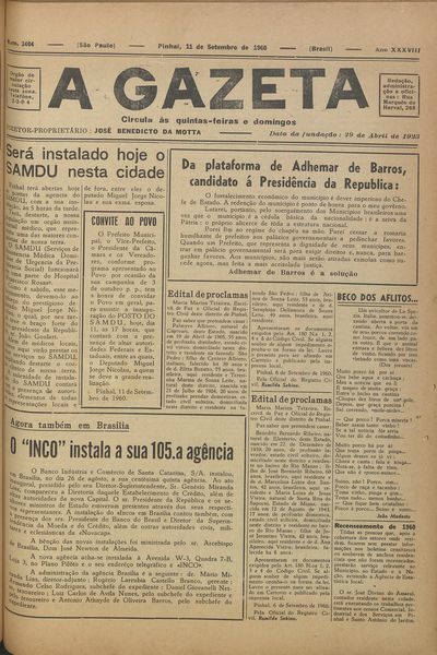 Capa de um dos jornais.