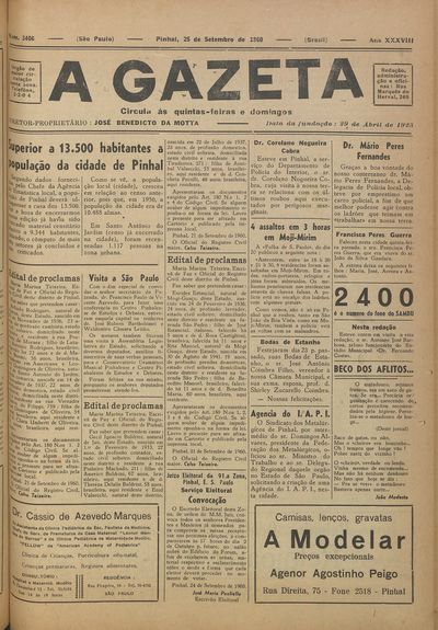 Capa de um dos jornais.