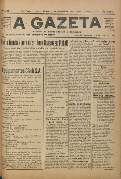 Capa de um dos jornais.
