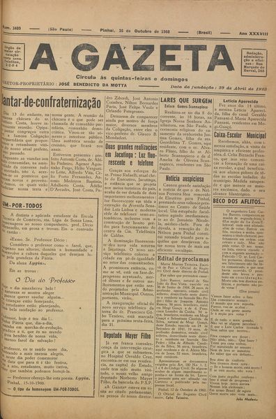 Capa de um dos jornais.