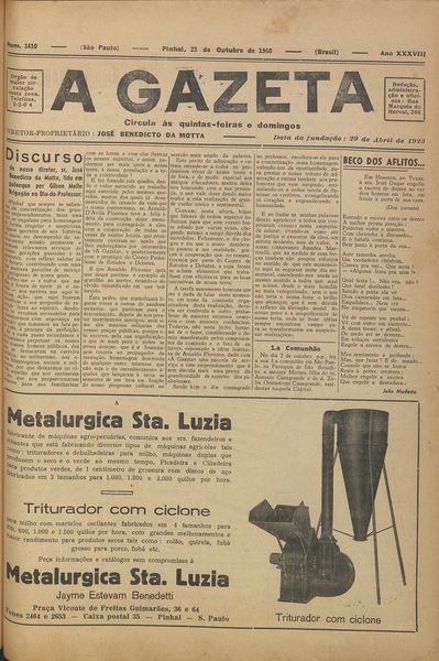 Capa de um dos jornais.