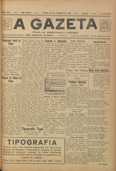 Capa de um dos jornais.