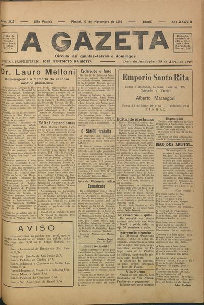 Capa de um dos jornais.