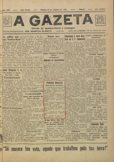 Capa de um dos jornais.