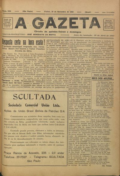 Capa de um dos jornais.