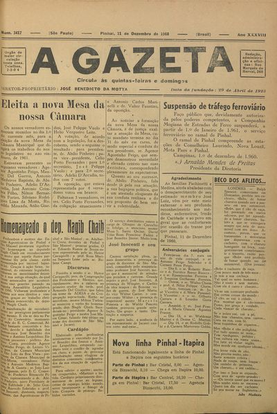 Capa de um dos jornais.