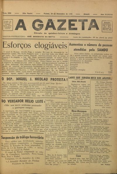 Capa de um dos jornais.