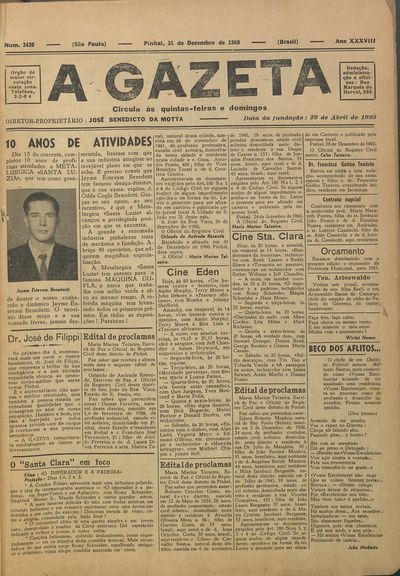 Capa de um dos jornais.