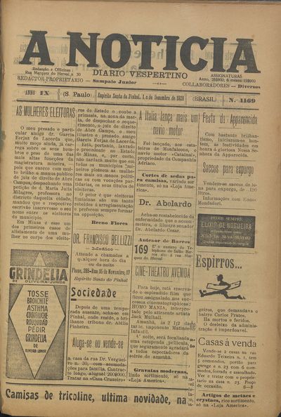 Capa de um dos jornais.