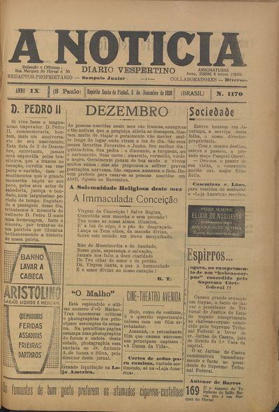 Capa de um dos jornais.