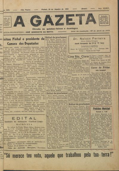 Capa de um dos jornais.