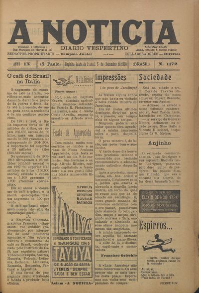 Capa de um dos jornais.