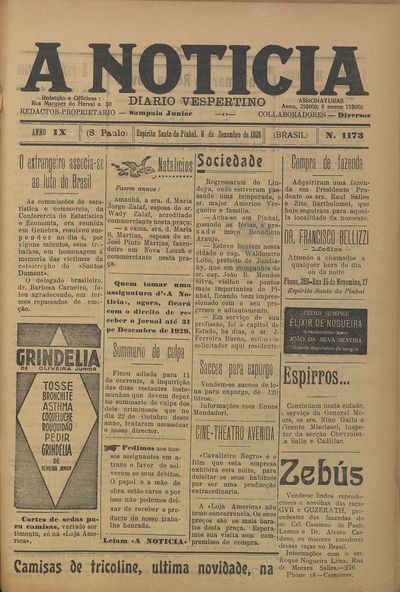Capa de um dos jornais.