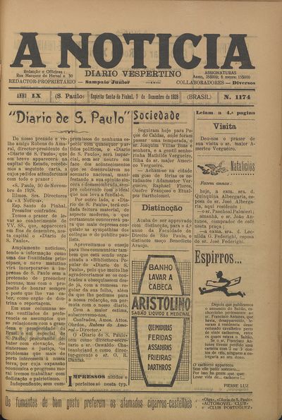 Capa de um dos jornais.