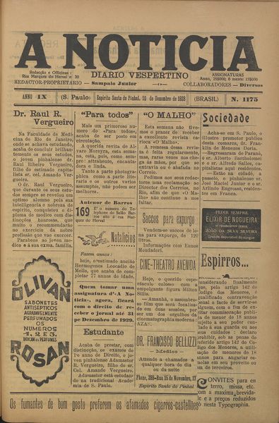 Capa de um dos jornais.