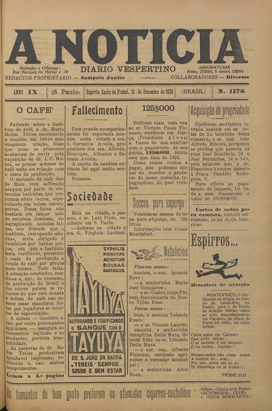 Capa de um dos jornais.
