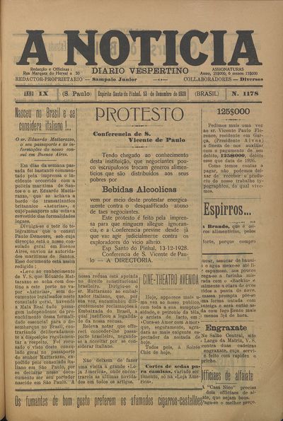 Capa de um dos jornais.
