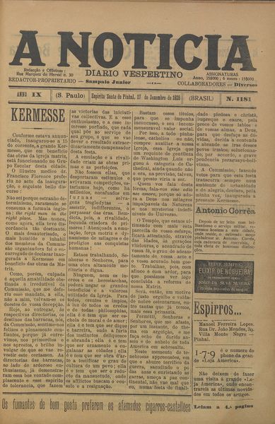 Capa de um dos jornais.