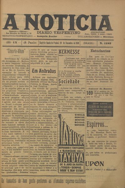 Capa de um dos jornais.