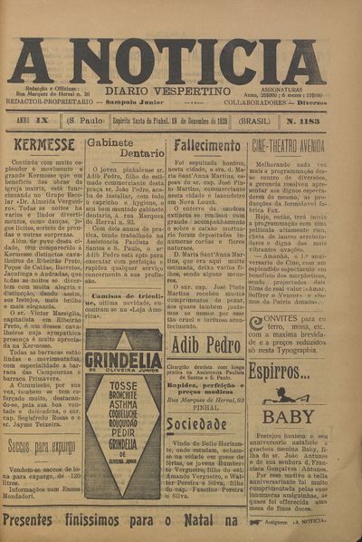 Capa de um dos jornais.