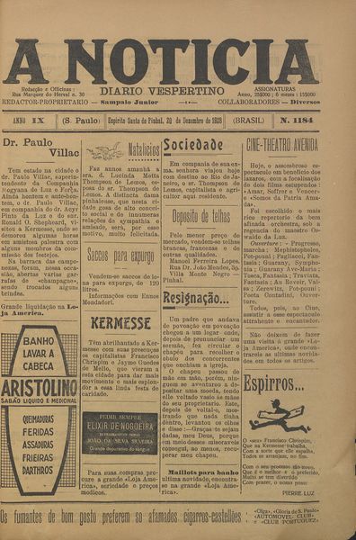 Capa de um dos jornais.