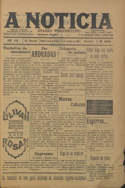 Capa de um dos jornais.