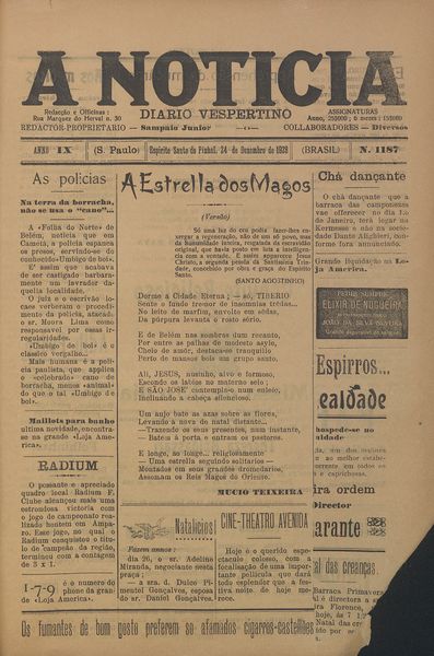 Capa de um dos jornais.