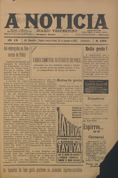 Capa de um dos jornais.