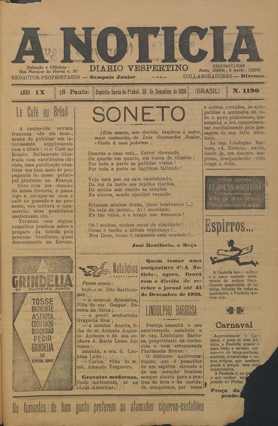 Capa de um dos jornais.