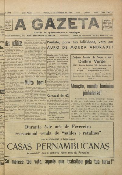 Capa de um dos jornais.