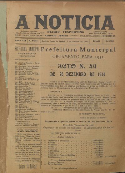 Capa de um dos jornais.