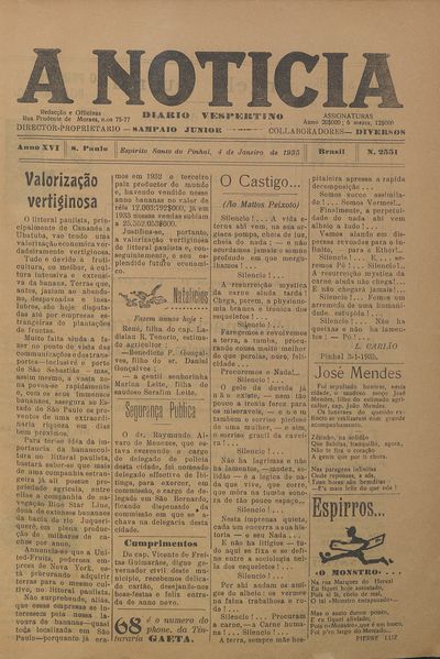 Capa de um dos jornais.