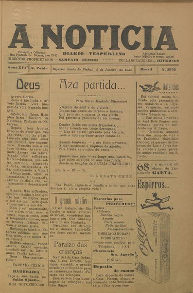 Capa de um dos jornais.