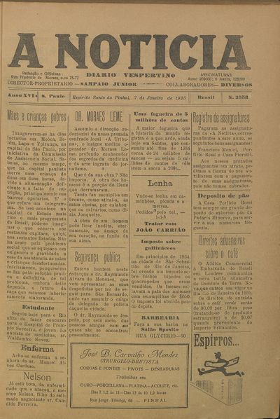 Capa de um dos jornais.