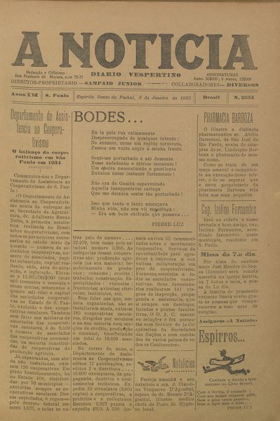 Capa de um dos jornais.