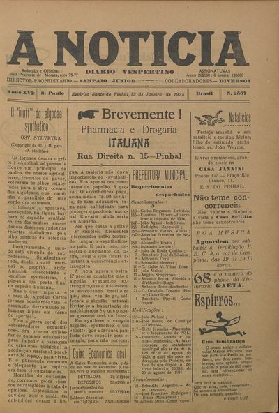 Capa de um dos jornais.