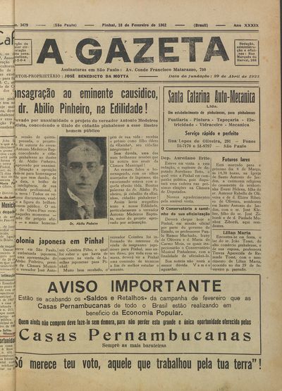 Capa de um dos jornais.